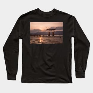 Gorgeous sunset at itsukushima torii gate Long Sleeve T-Shirt